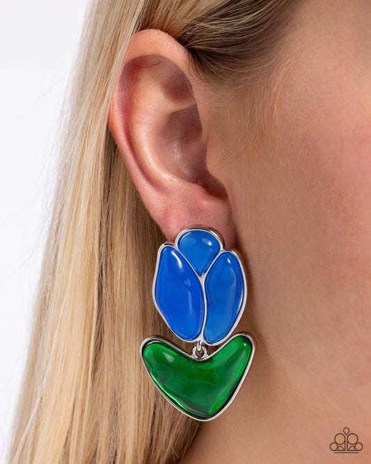 Tulip Triumph -Blue earrings