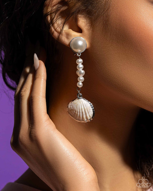 Oceanic Occasion - White clip on earrings-coming soon