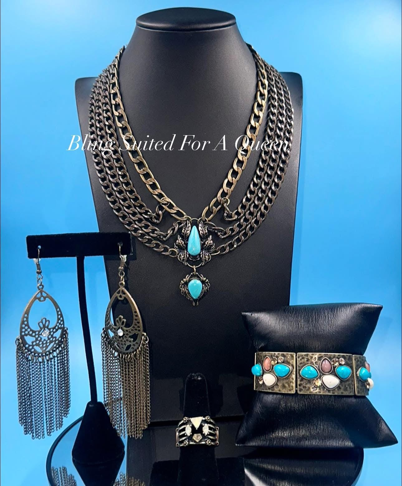 Set it up with Lola- Brass and turquoise