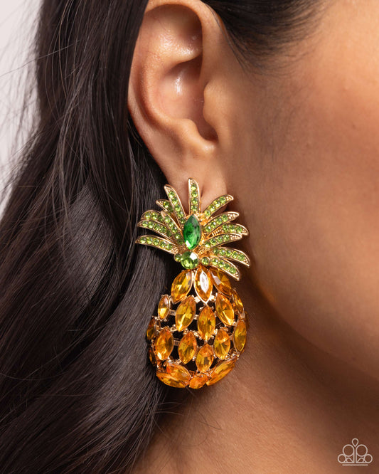 Pineapple Pizzazz - Yellow earrings
