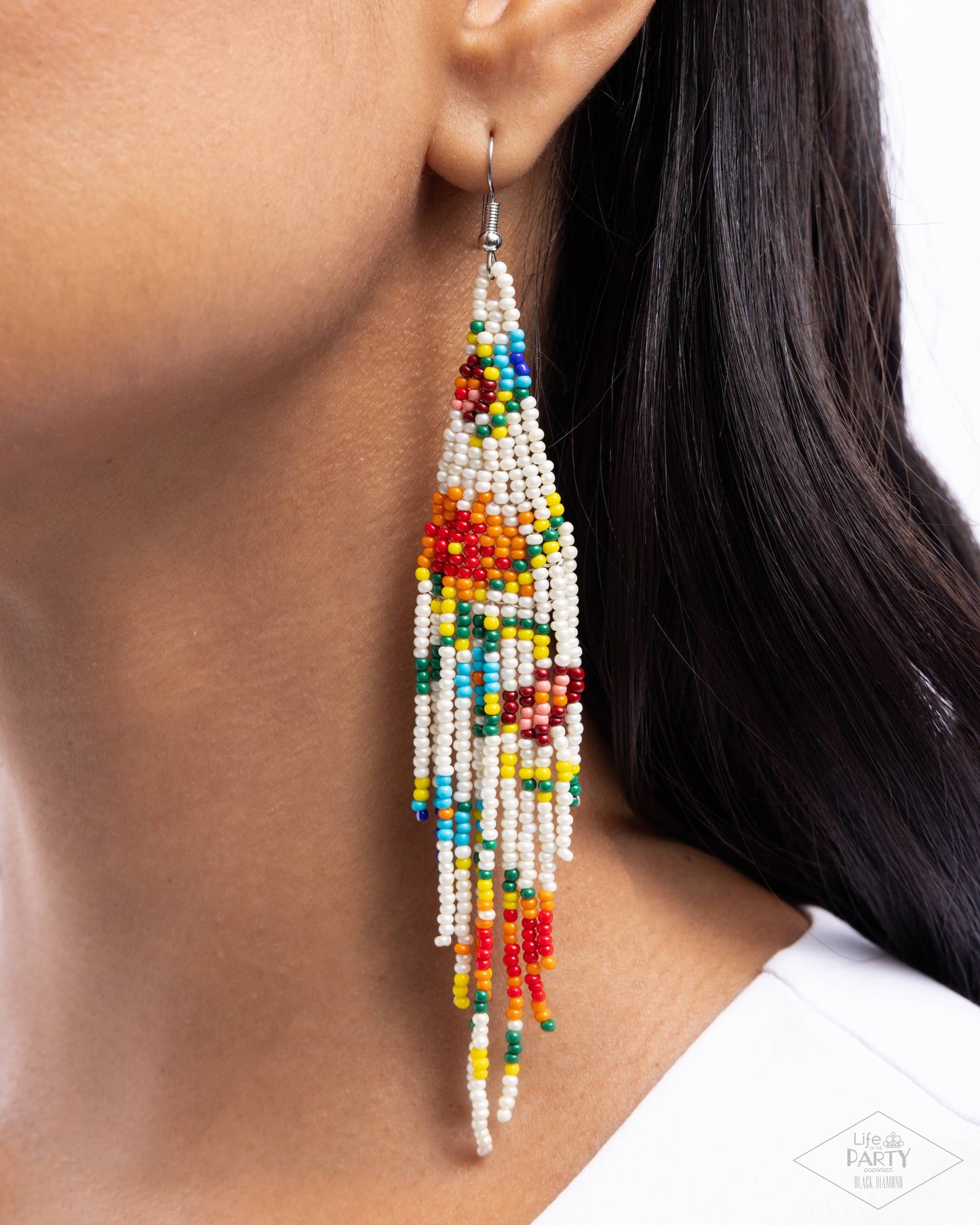 Beaded Gardens - White earrings