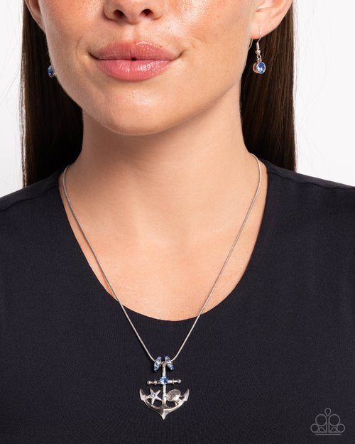 Anchored Accent blue necklace- 2 per order