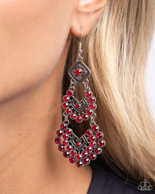 All For The GLAM - Red earrings