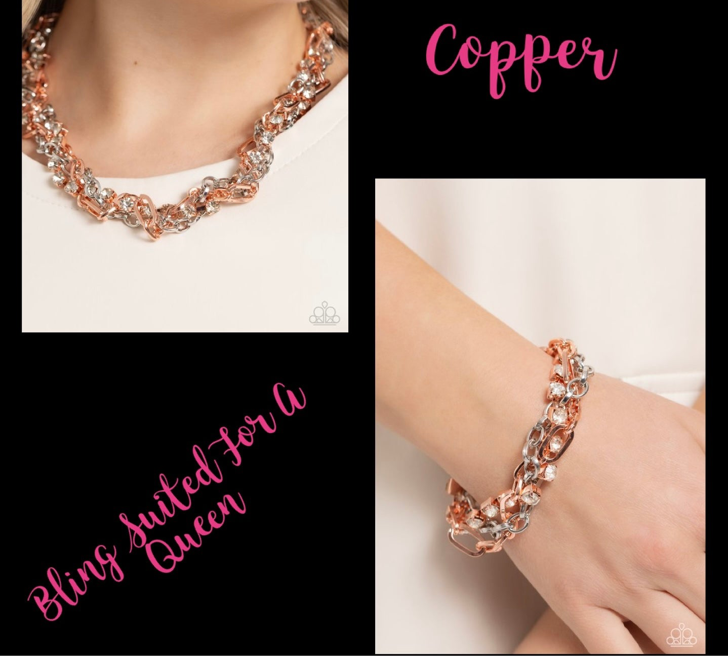 Totally Two-toned necklace and bracelet set it up with Lola