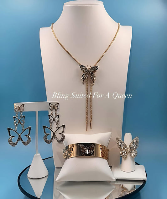 Set it up with Lola- gold butterfly