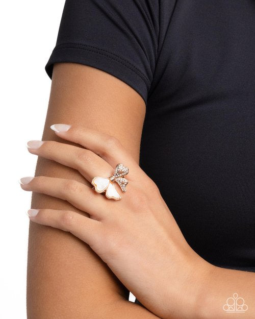 BOW-stopper rose gold ring