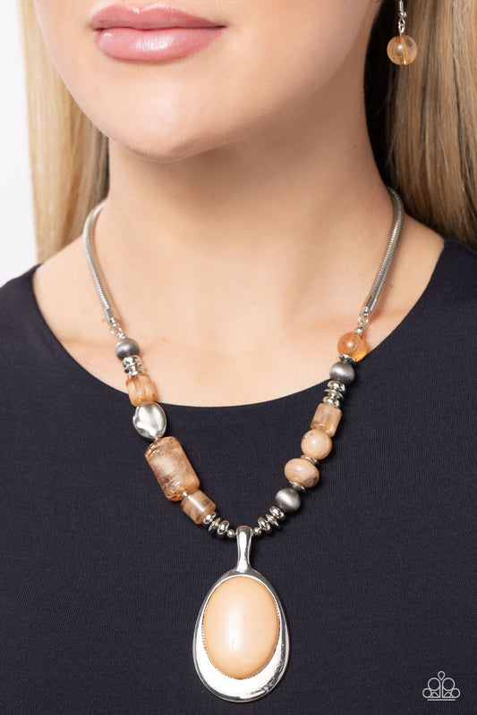 Captivating Composition - Brown necklace