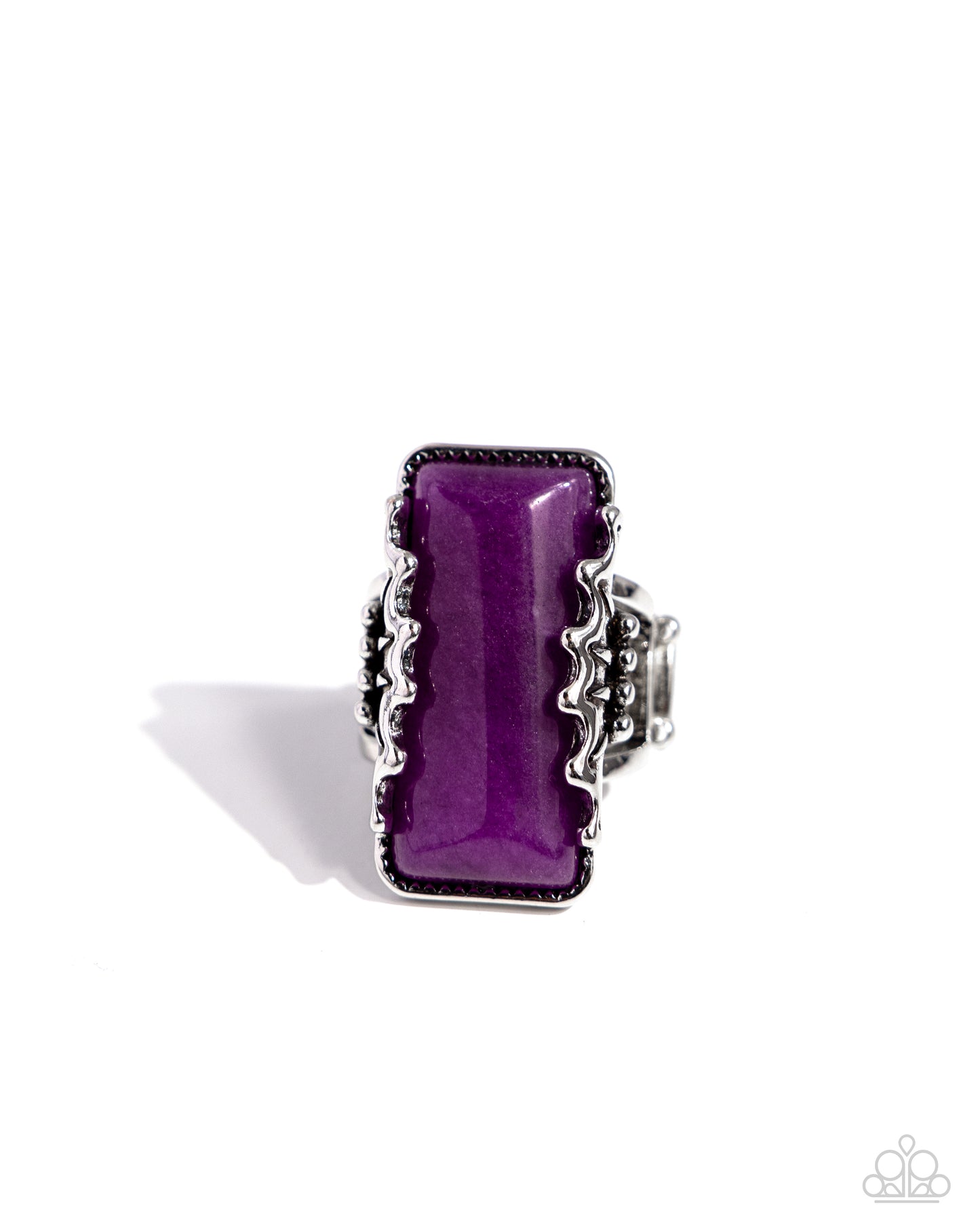 Piedra festoneada - Anillo morado