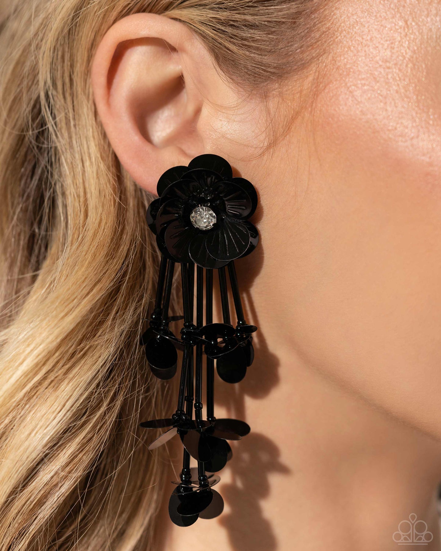 Pendientes negros Floral Future