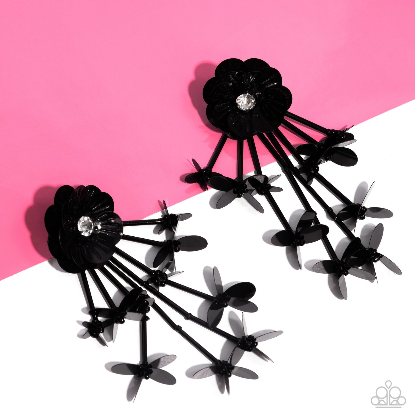 Pendientes negros Floral Future