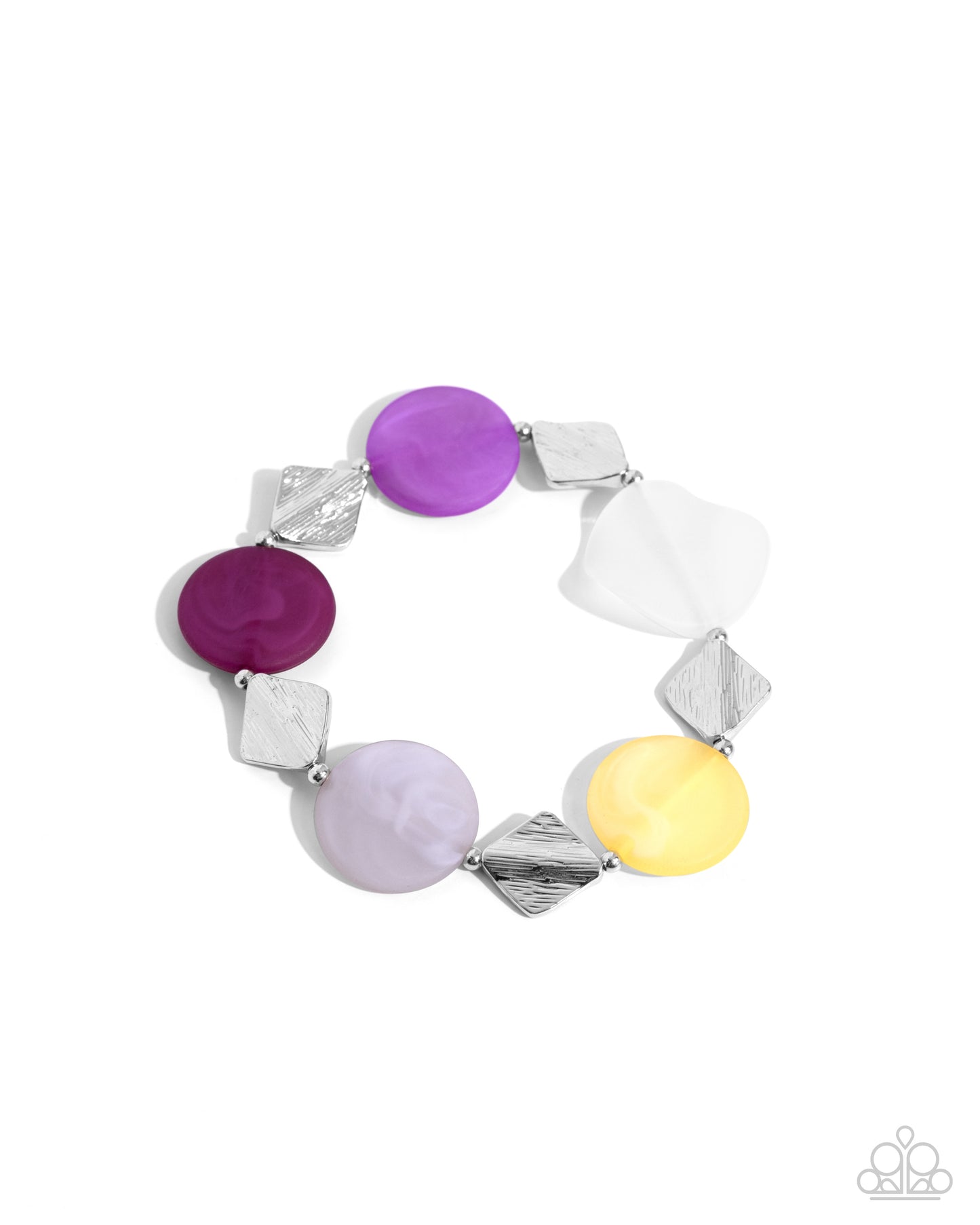 Relación reflectante: collar y pulsera morados
