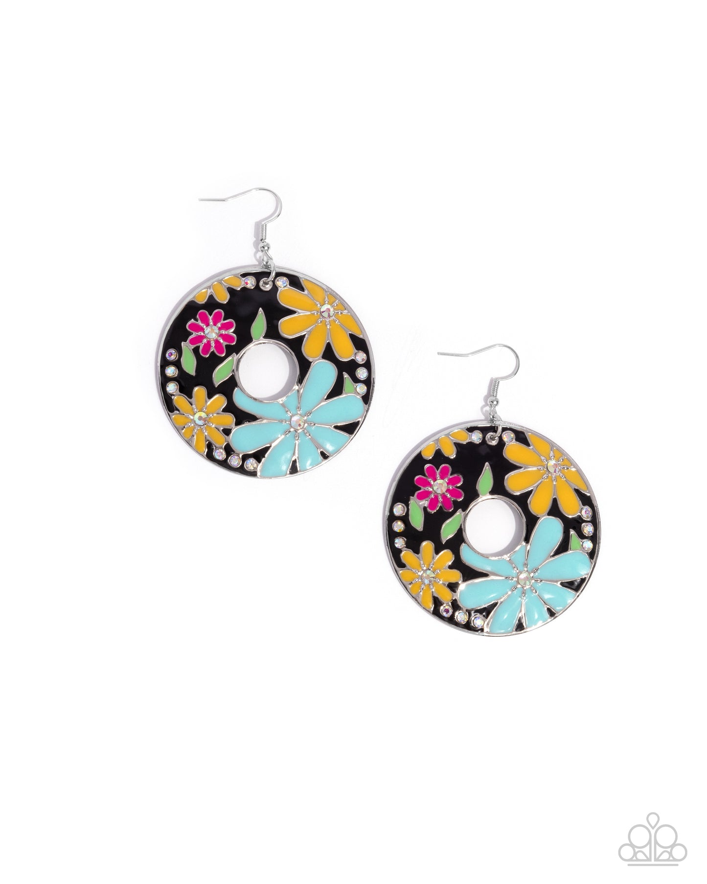 Embroidered Elegance - Black earrings