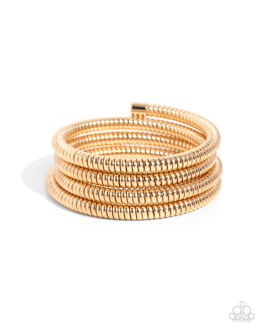 Casual Coils - Gold bracelet