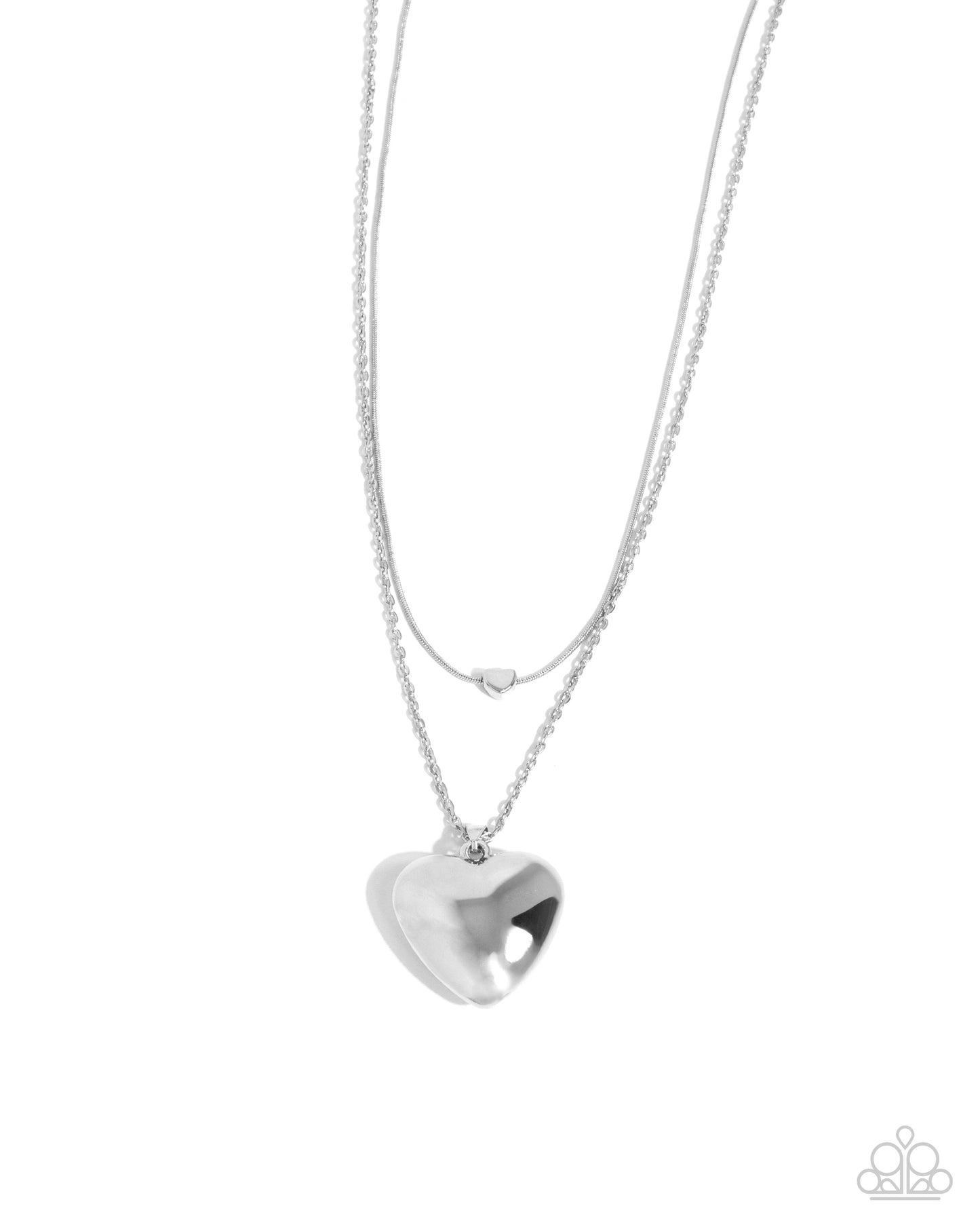 Halting Hearts - Silver necklace (one per order)