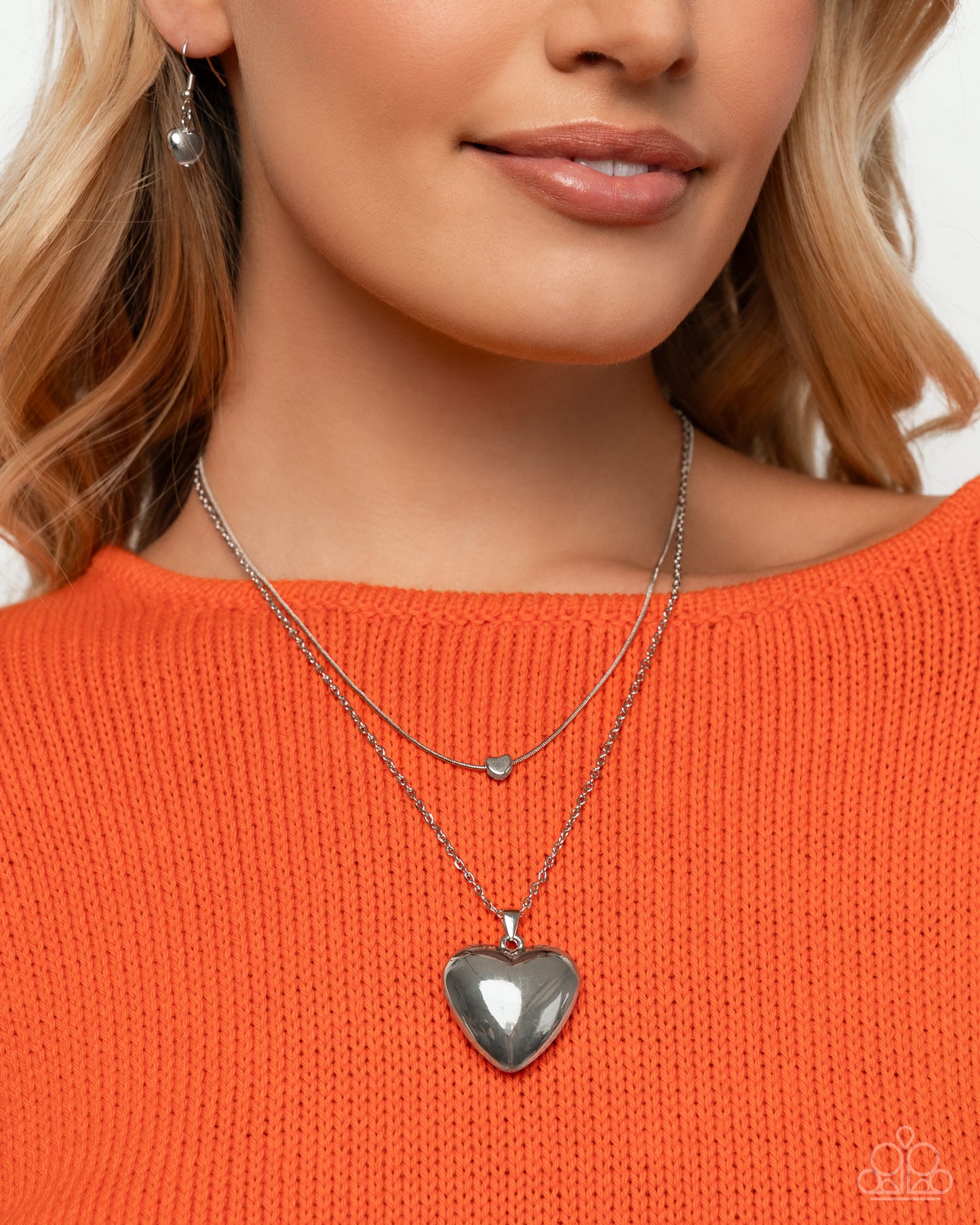 Halting Hearts - Silver necklace (one per order)
