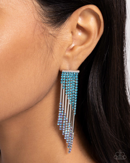 Careless Cascade - Blue earrings