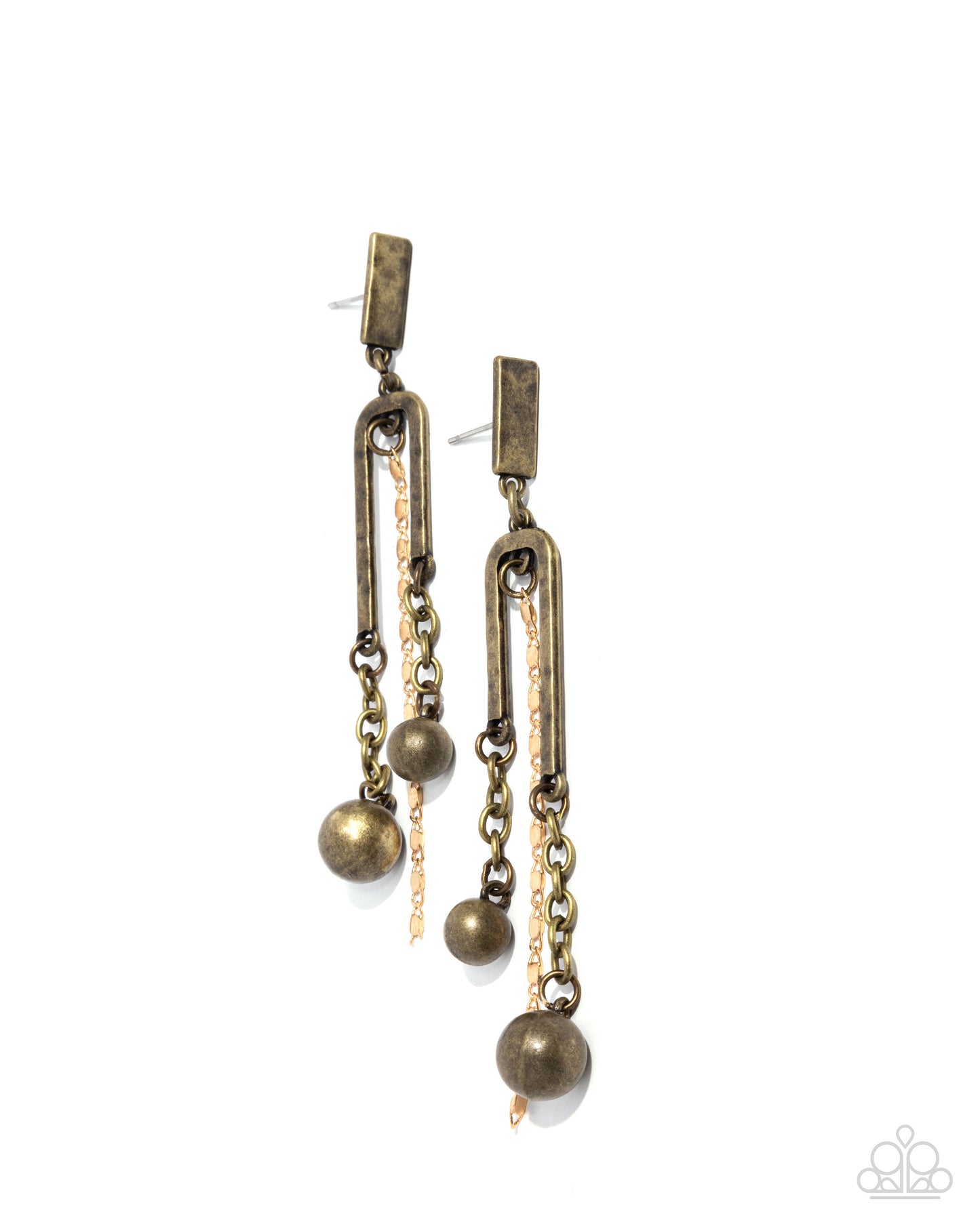 Authoritative Admiration - Brass earrings
