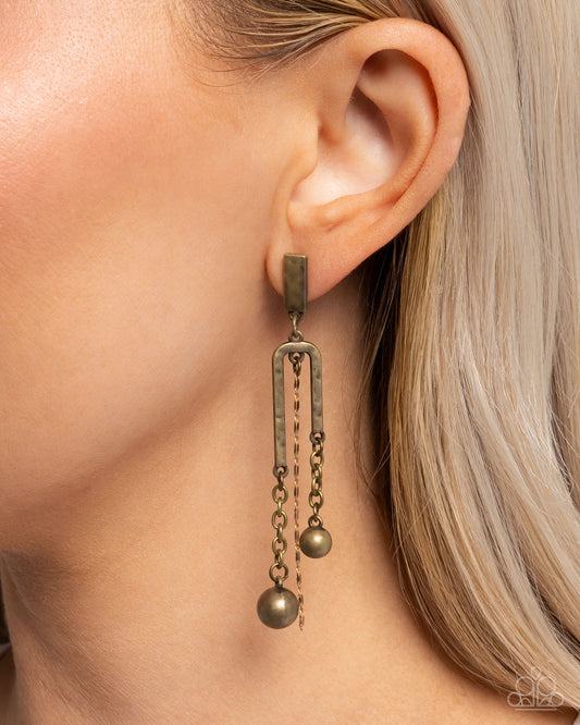 Authoritative Admiration - Brass earrings