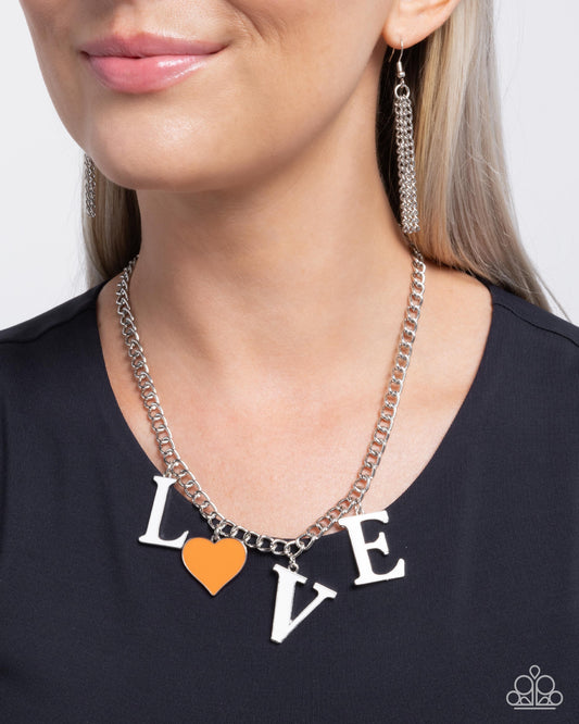 Lovely Lineup - Orange necklace