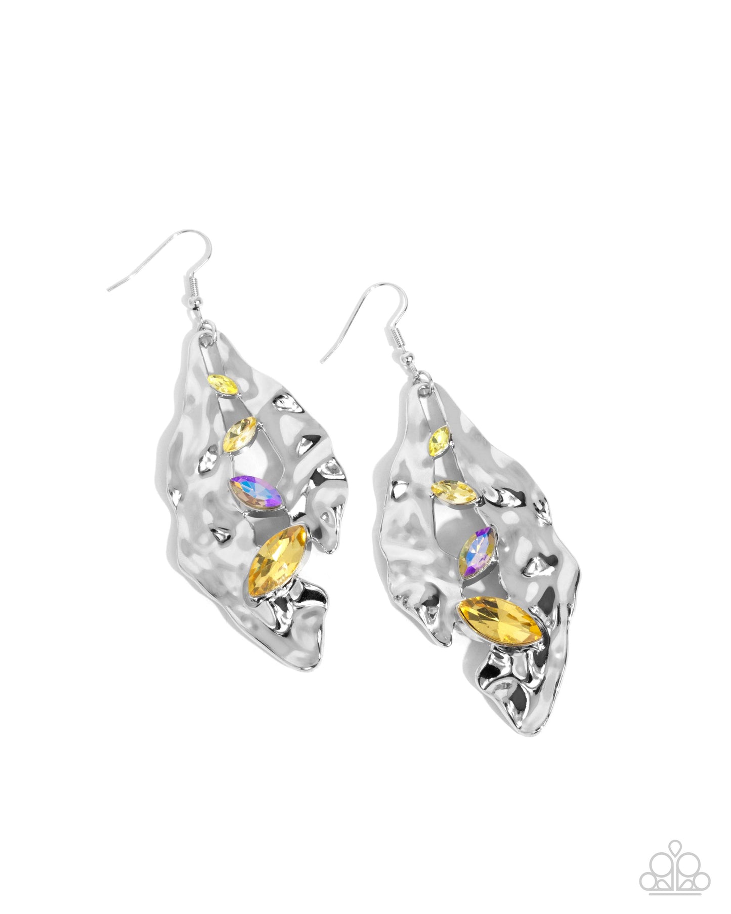 Hammered Hemisphere - Yellow earrings