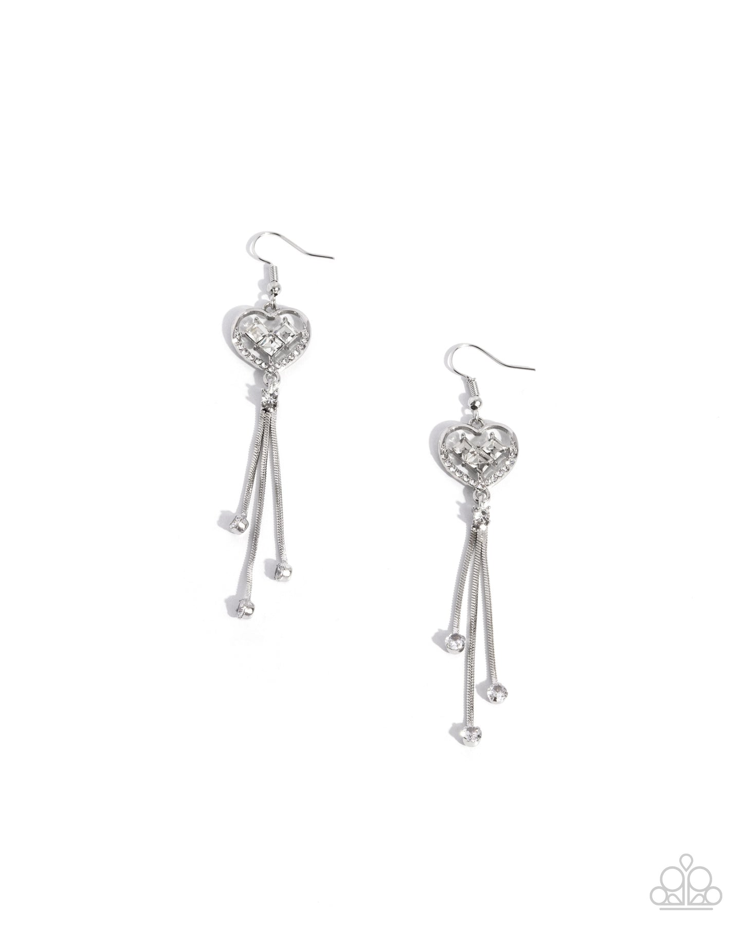 Cascading Character - White earrings
