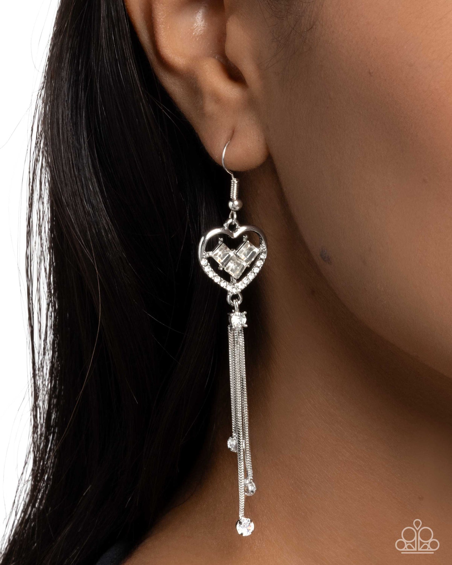 Cascading Character - White earrings
