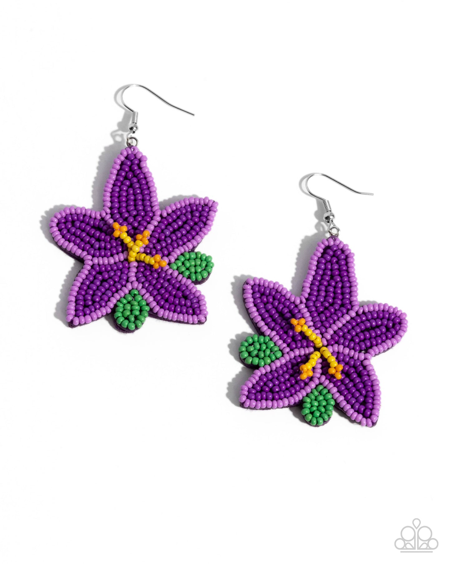 Seed Bead Symmetry - Purple earrings