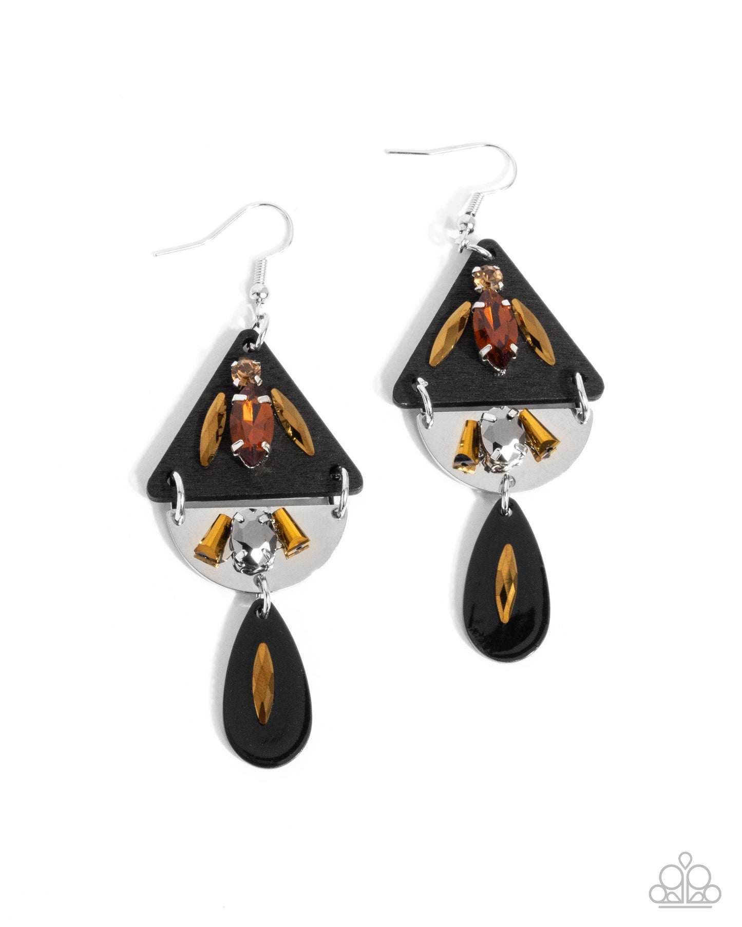 Abstract Articulation - Black earrings