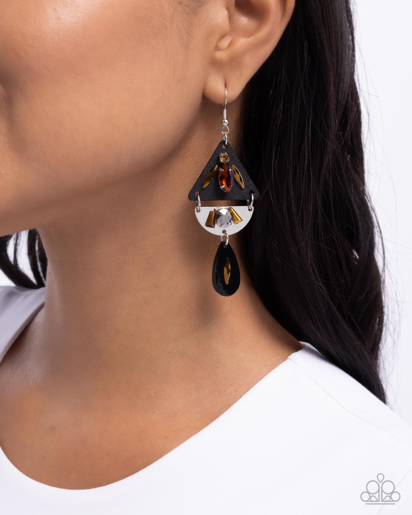 Abstract Articulation - Black earrings