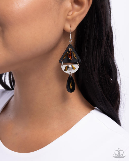Abstract Articulation - Black earrings