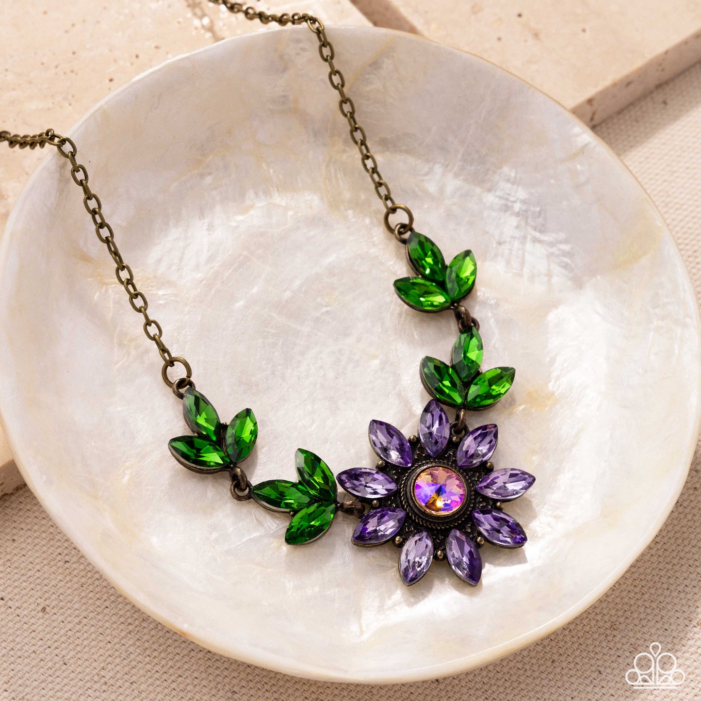 Blossoming Baseline - Brass Necklace