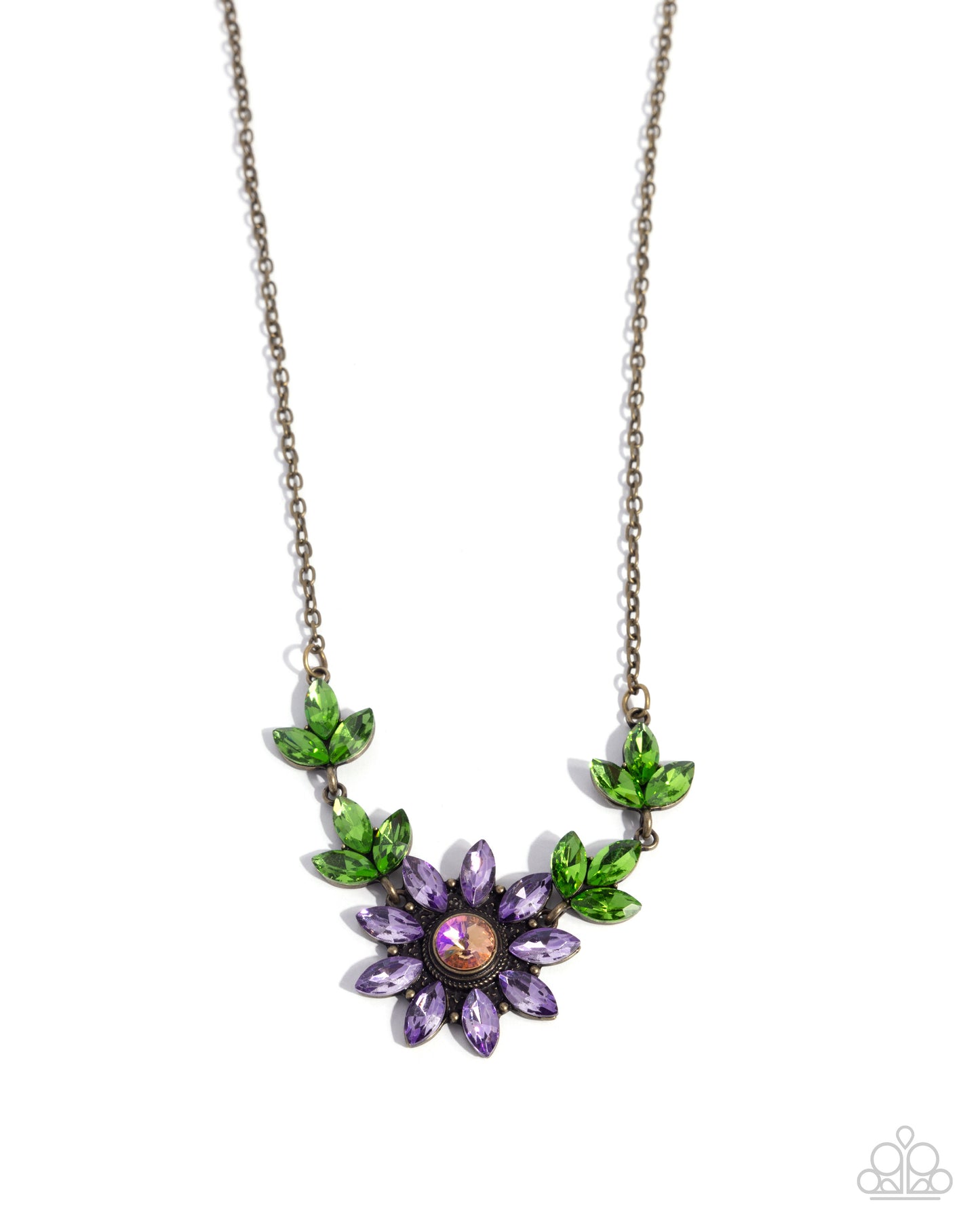 Blossoming Baseline - Brass Necklace