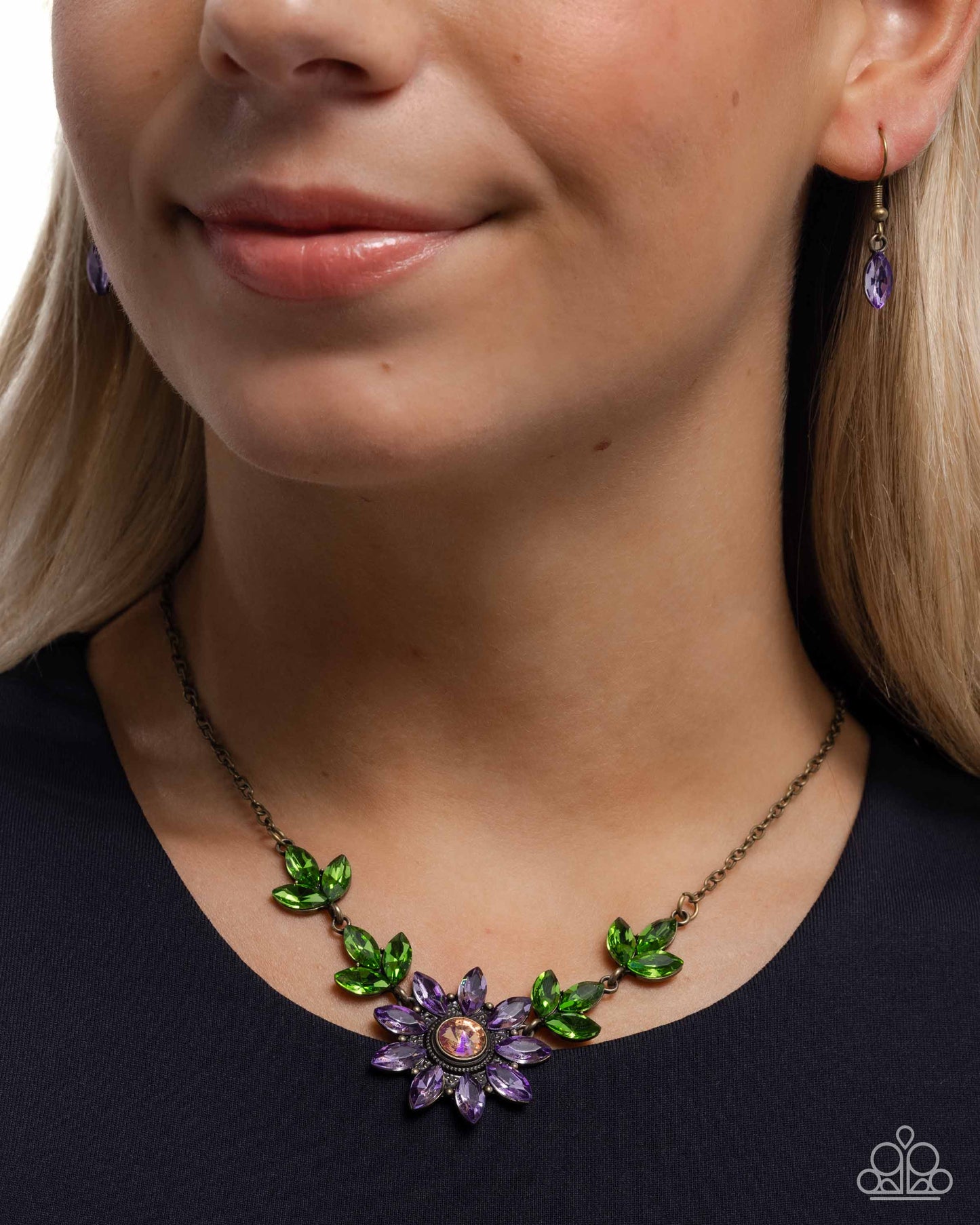 Blossoming Baseline - Brass Necklace