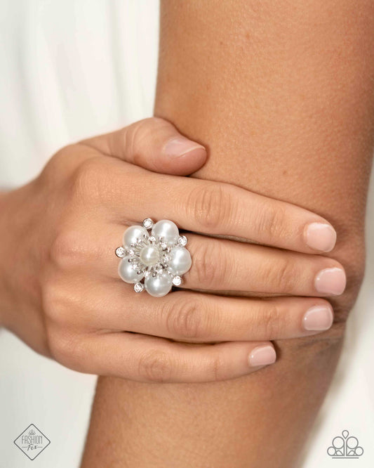 Friendly Flair - White ring Fashion fix april 25'