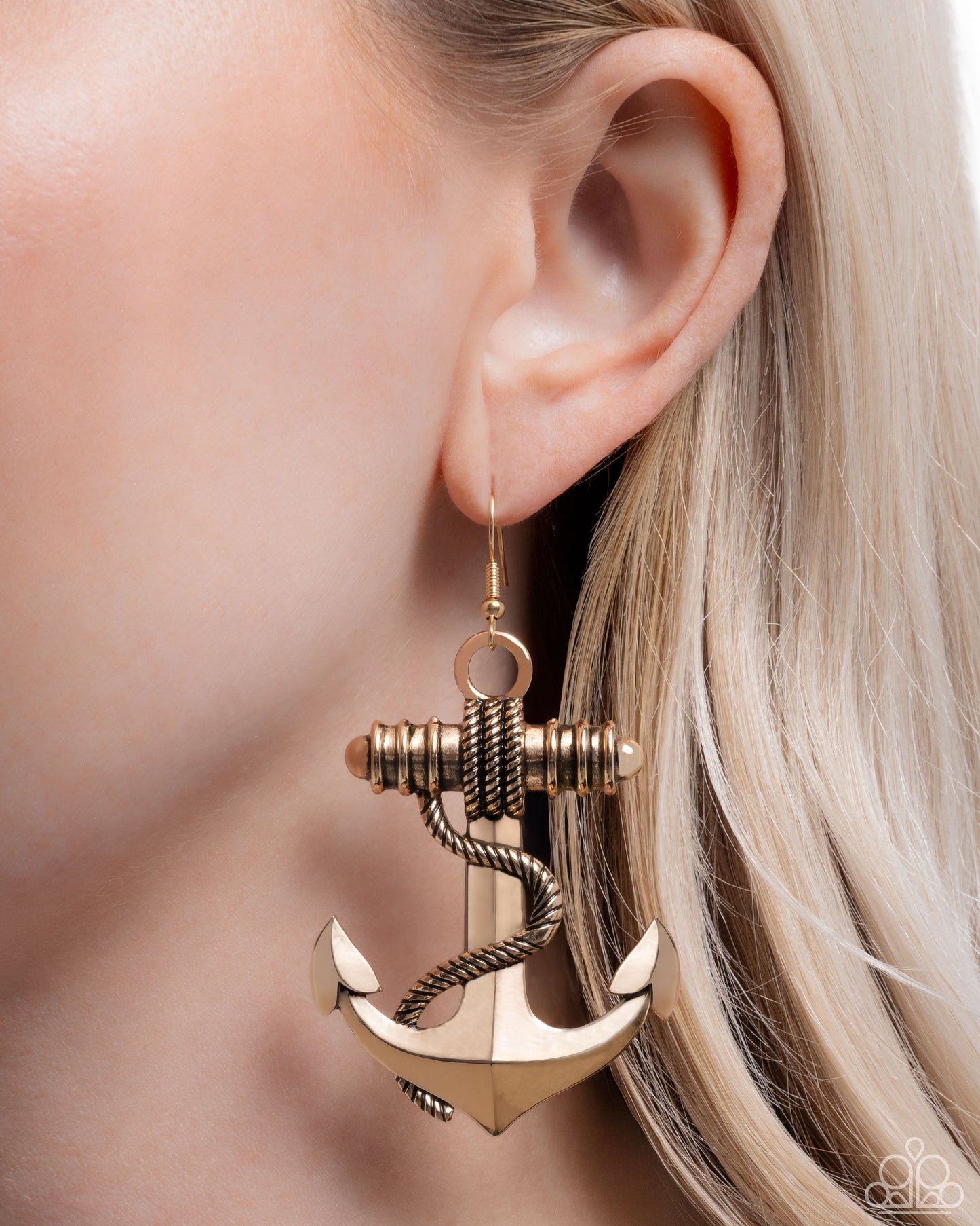 Adorable Anchor - Gold earrings