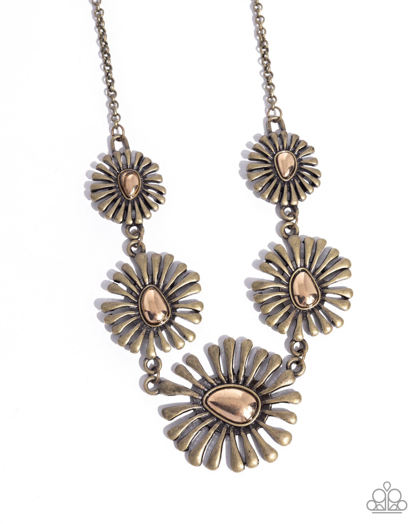 Floral Fin - Brass necklace