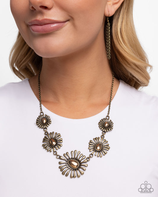 Floral Fin - Brass necklace