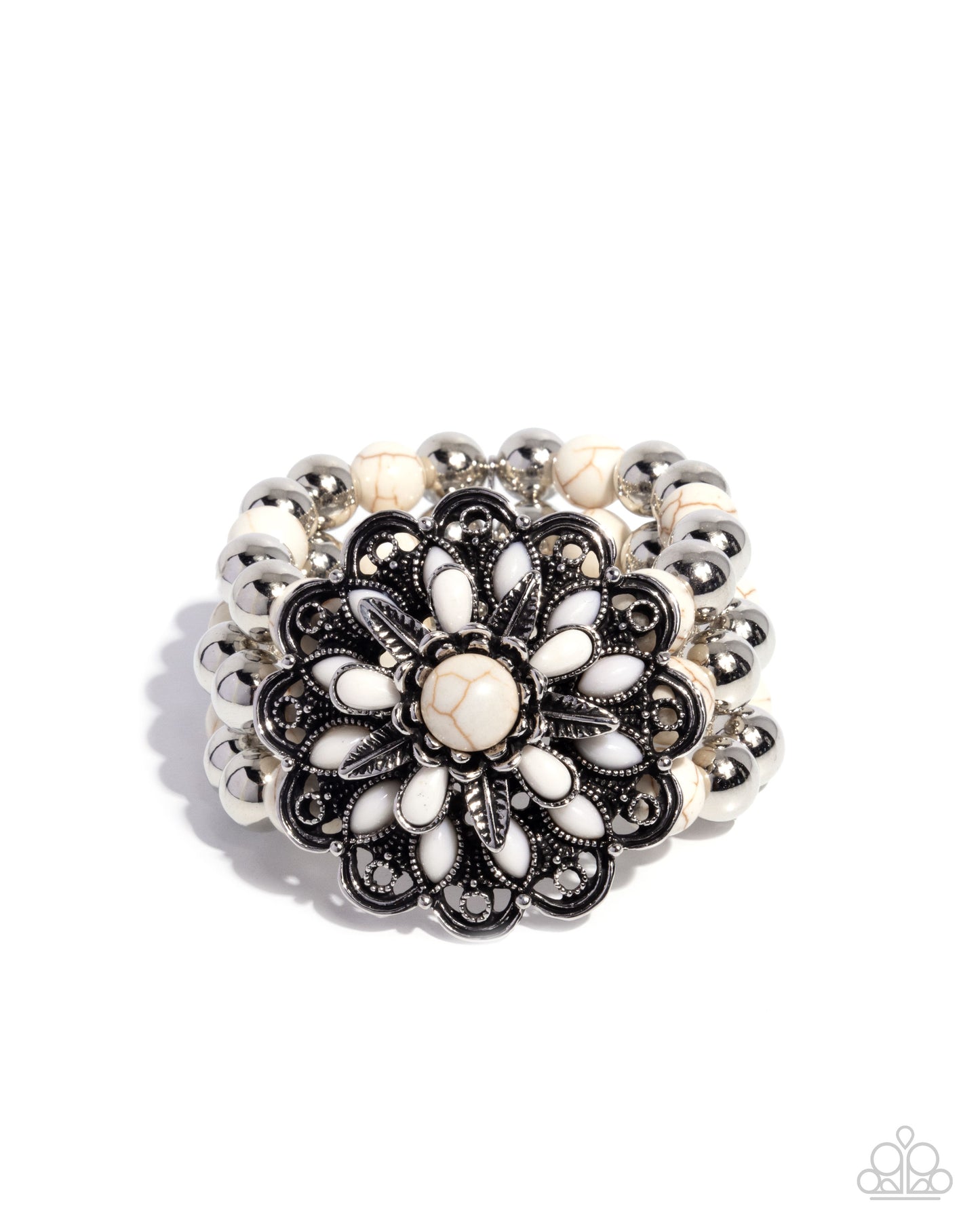 Floral Figment - White bracelet