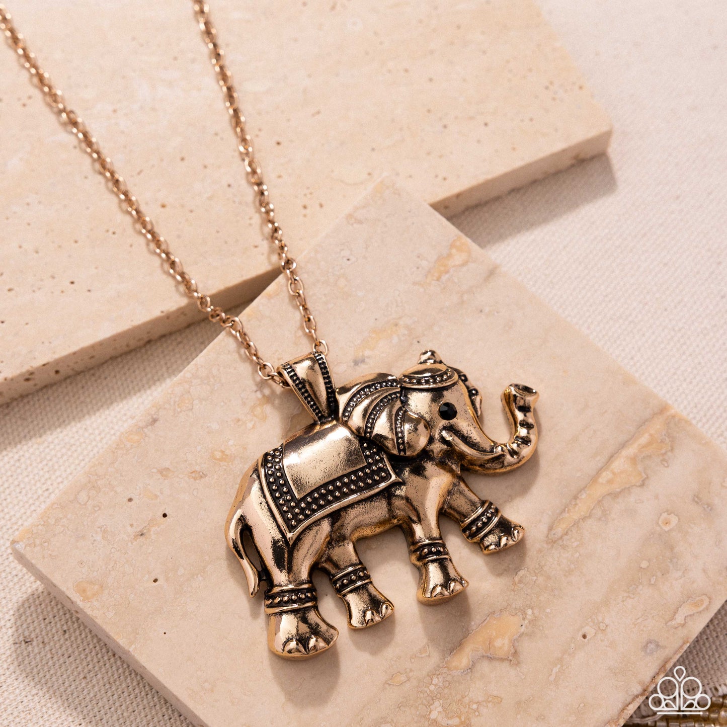 Elaborate Elephant - Gold necklace