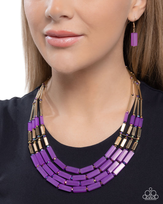 Cylindrical Craze - Purple necklace -coming soon
