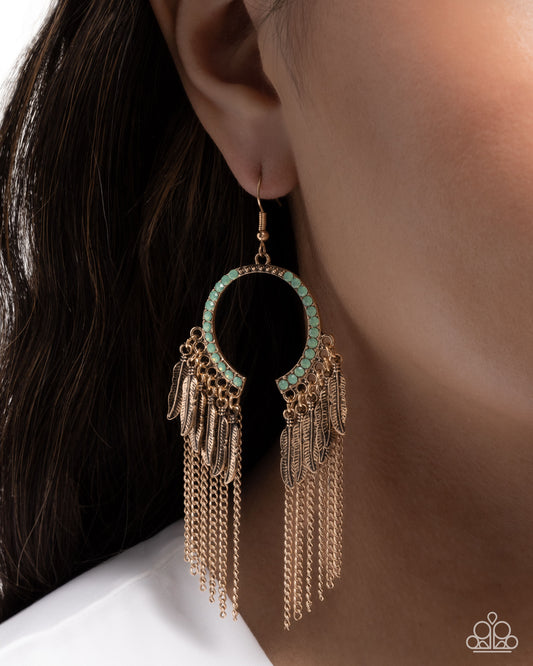 Free-Spirited Fringe - Green earrings