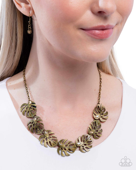 Leafy Legato - Brass necklace
