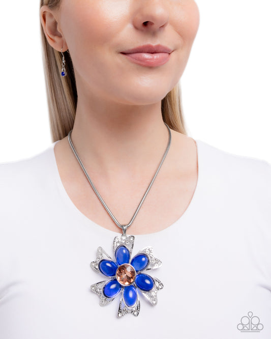 Floral Figurehead - Blue necklace