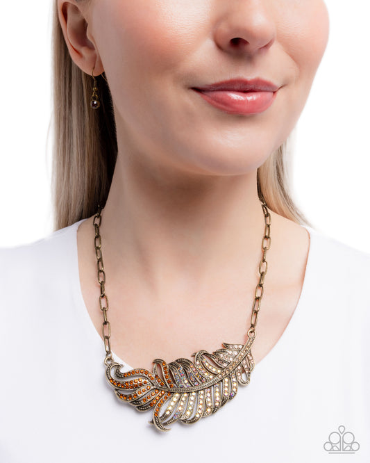 Fancy Feather - Brass necklace -coming soon