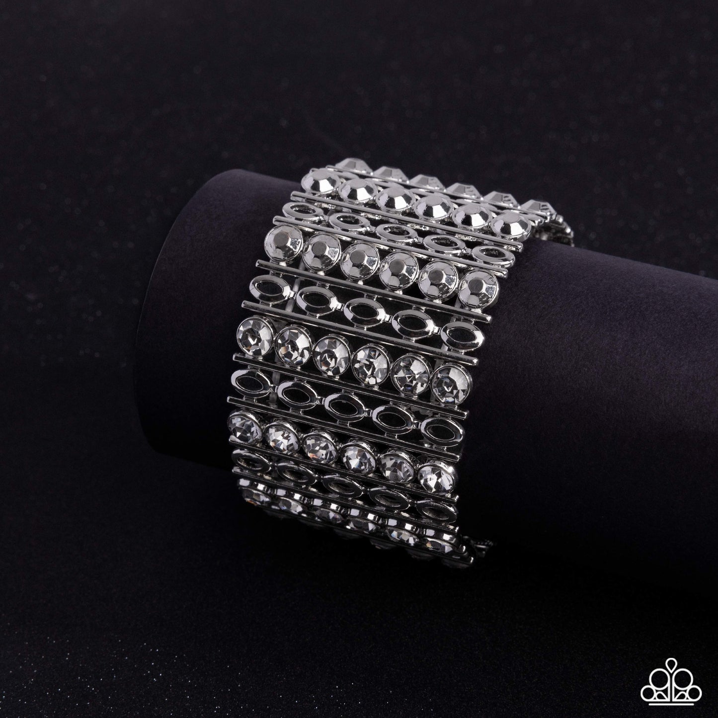 Reflective Rows - Silver bracelet