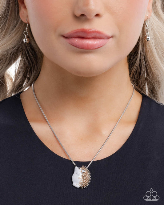 Porcupine Pizzazz - Brown necklace