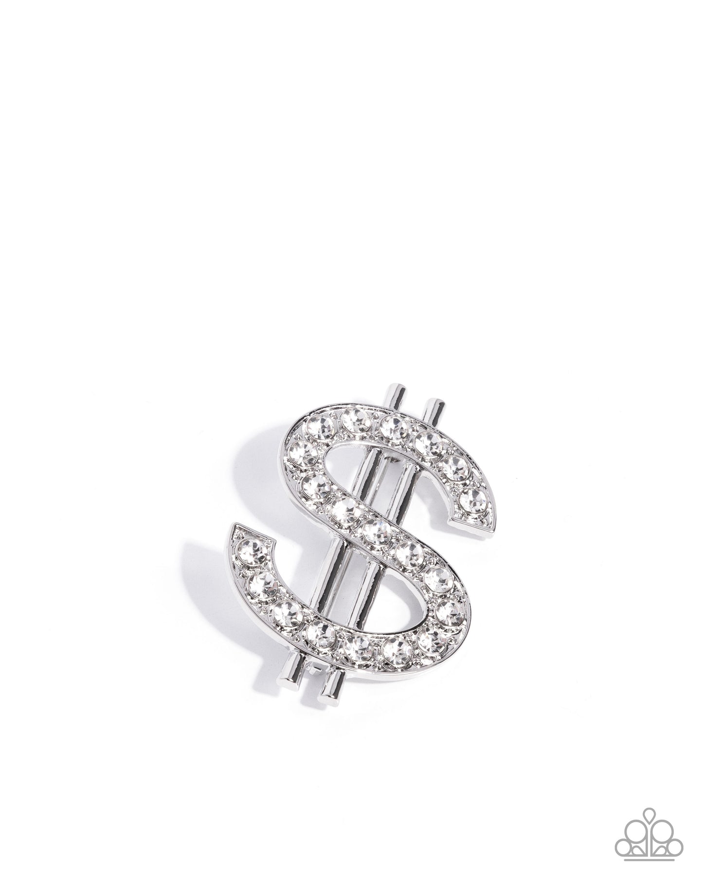 Raking in the Bling - White brooch
