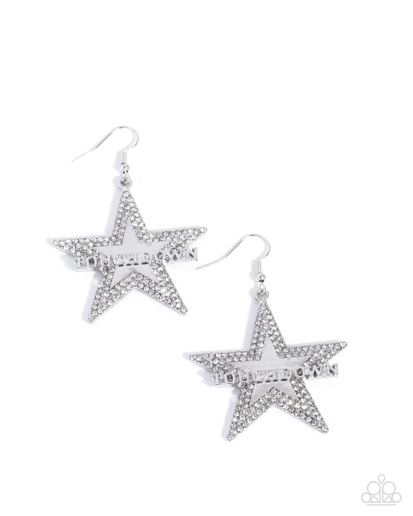 Touchdown Tribute - White earrings