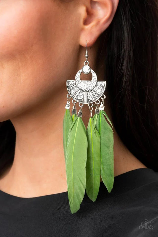 Plume Paradise-Green earrings