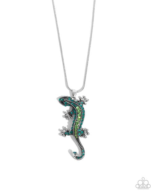 Shimmery Salamander green necklace